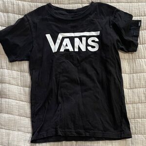 Vans Black Tee with White Logo - Kids Short Sleeve